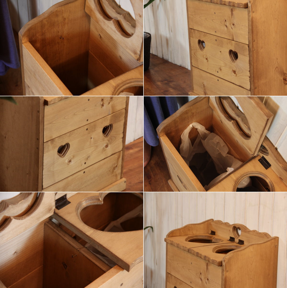 カントリー家具 ハートダストボックス - ごみ箱